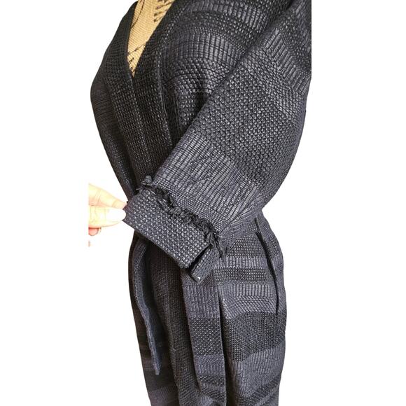 Intropia Kimono Midi Dress, Made in Spain, Black, Belted, US Sz 6 Retail $365 - Picture 10 of 12